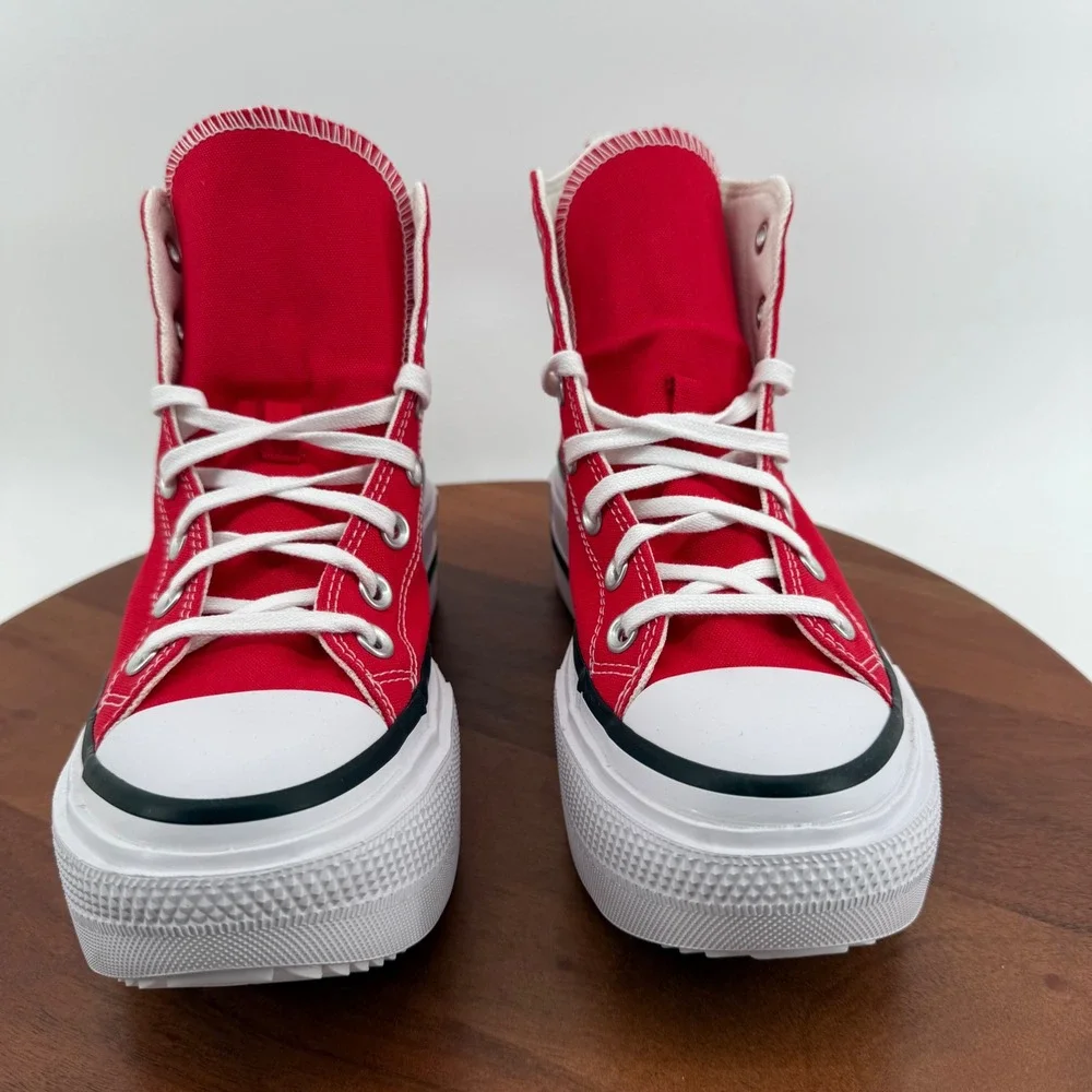 Converse CTAS Lift Double Stack Hi Sneakers Red Platform A15542C Men 5/Women 7